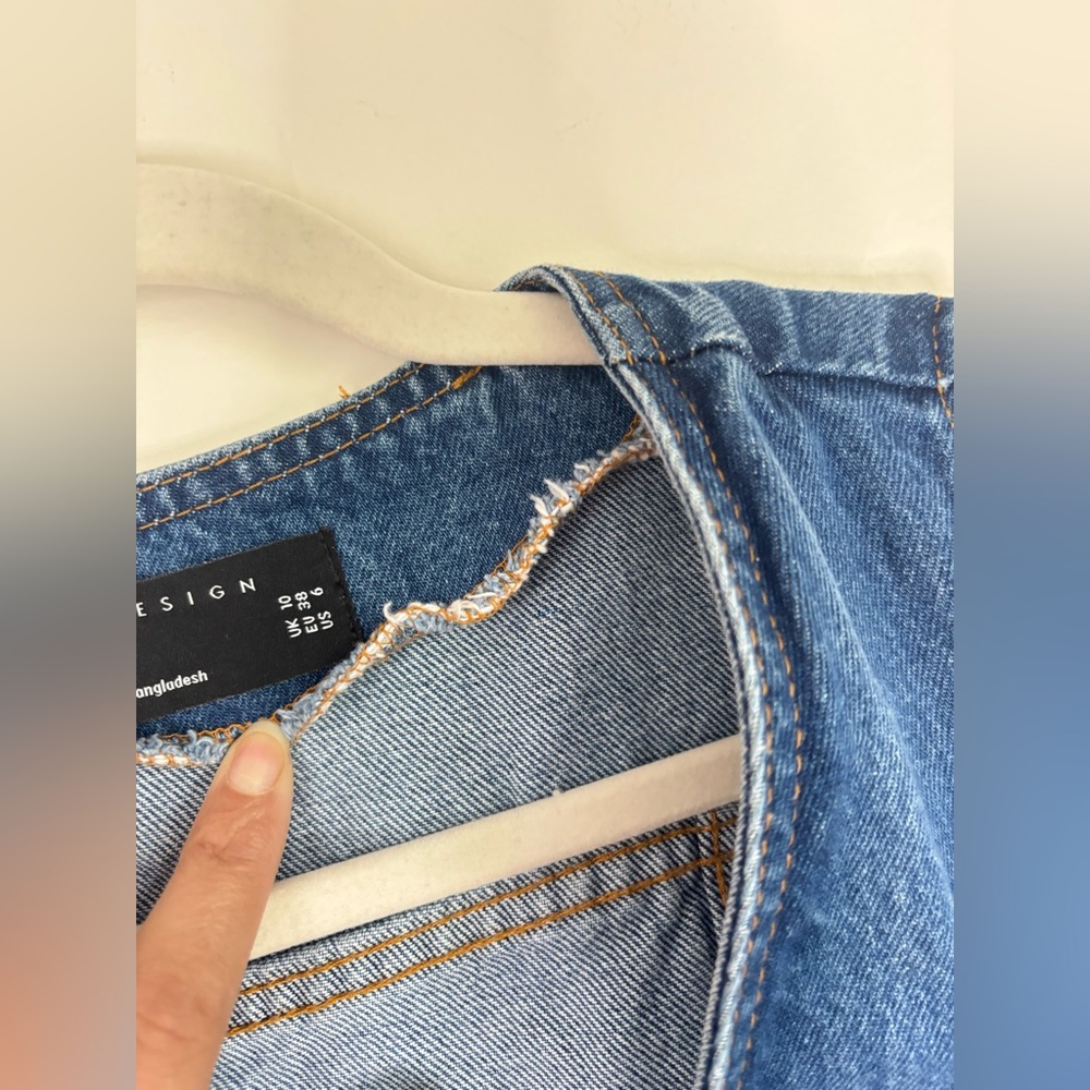 ASOS Blue Denim Button-Front Women's Jeans Dress - Picture 4 of 4